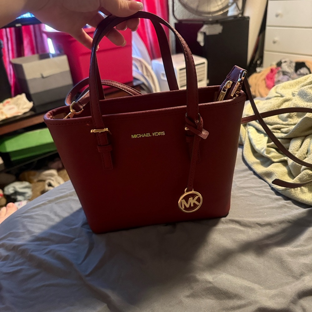 Michael Kors Deep Red Satchel